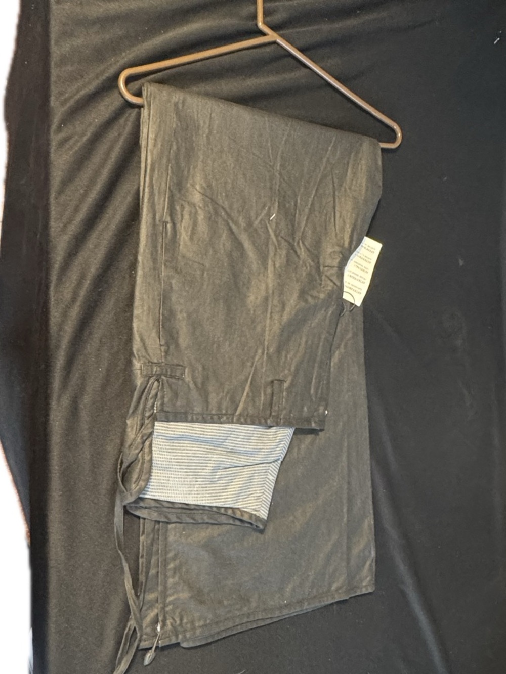 Diesel Black Coated Pants XL Waxed Slim Utility Drawstring - Picture 4 of 8
